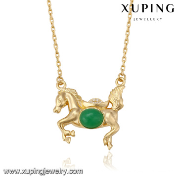 41508 China venta caliente producto moda joyería oro caballo malay jade oro plateó el collar de la joyería